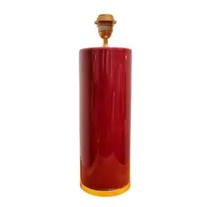 Pied de lampe en céramique coloris rouge grenat