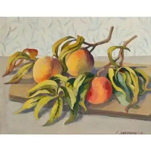Claude Van de Walle N15 Pêches avec feuilles