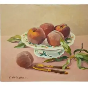 Claude Van de Walle N25 Pêches de vignes, tonalité rose