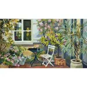 "Sur la terrasse, petits semis devant la fenêtre", Claude Van de Walle