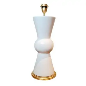 pied de lampe polygone en céramique blanche