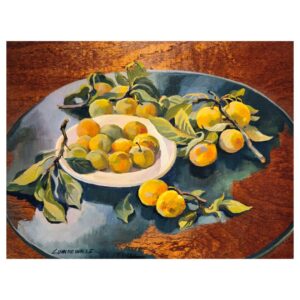 Reines-claudes d'Oullins huile sur panneau Claude Van de Walle