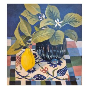 Citrons, iznik huile sur panneau Claude Van de Walle