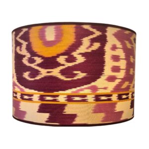 abat-jour en ikat rose rouge et jaune