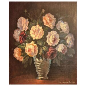 Le bouquet de roses, huile sur panneau 1930