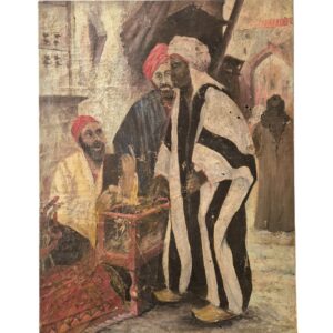 les marchands au souk huile sur toile