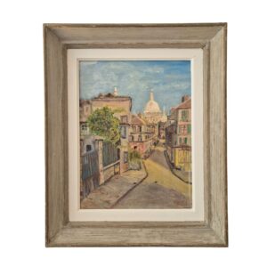 Vue de Montmartre et de la rue Norvins, huile sur panneau