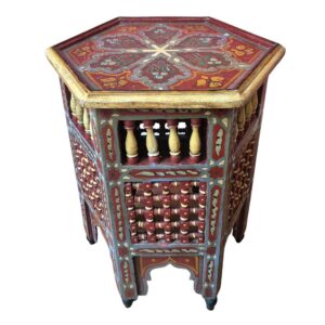 table à thé marocaine bois peint