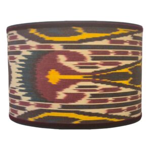 abat-jour en ikat rouge foncé et bleu